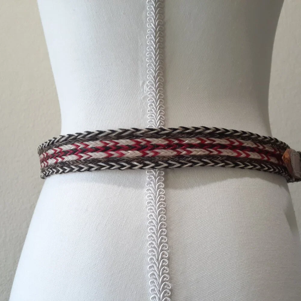 Rare Vintage VOGT Sterling & Ruby Horse Hair Western Belt
